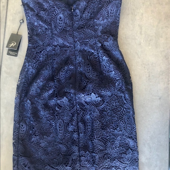 Adrianna  Papell Navy Strapless Dress - Picture 3 of 4
